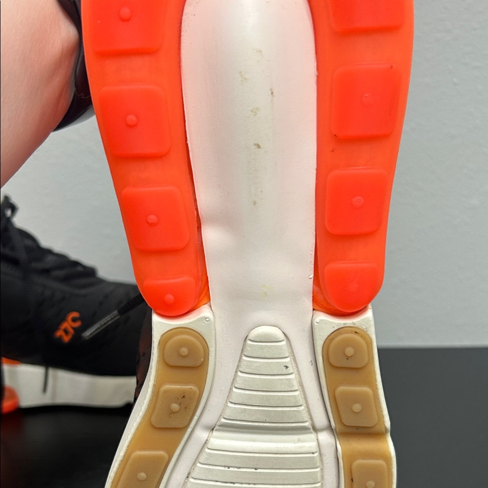Nike Air Max 270 Black and Orange Athletic Shoes - Picture 11 of 15